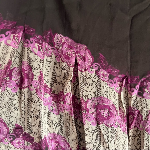 Anne Klein brown and pink silk floral skirt size 16 - Picture 3 of 6